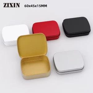 Matte Finish Hinged Metal Box for Pill and Vitamin Travel Storage Rectangular Small Tinplate Pocket Case Factory
