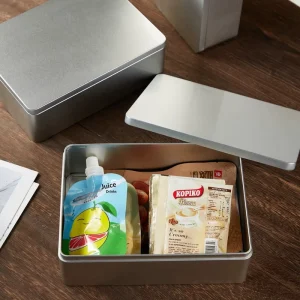Matte Silver Crimped Tinplate Rectangular Large Blank Tin Box for Chocolate Cake Canned Food and Jewelry