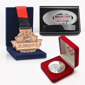 Medal Manufacturer Custom Metal 3D Gold-Plated Sports Race Medal with Box