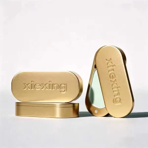 Metal Balm Container and Makeup Case for Solid Perfume with Magnetic Closure