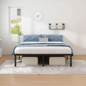 Metal Bed Frame Full Size Bed Frame with Storage Space Heavy Duty Sturdy Mattress Foundation Easy Assembly No Box Spring Needed