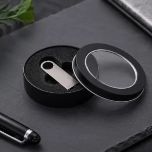 Metal Box for Round Usb Stick Storage Box and Fake Nail Tips 90x20MM Eco Friendly Custom Logo ISO9001 RoHS Certified