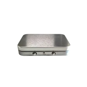 Metal Button Child Resistant Tin Box Custom CR Container for Candy Mint Pills Gift Box Eco Friendly Reusable Present