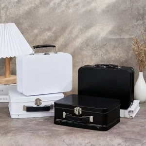 Metal Cans 205*150*75 mm Tinplate Portable Iron Box Lunch Box with Lock Buckle Metal Box Hand Can Toy Gift Tin Box