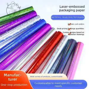 Metal Decorative Laser Art Paper Minimalist Style Customizable Waterproof Gift Aluminum Foil Paper Roll