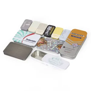 Metal Factory Cans Manufacturers Candy Tin Box With Sliding Lid Slide Top Metal Tin Can