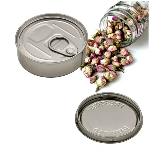 Metal Flower Self seal Tin Can with Lid Tuna Can Hoop Ring