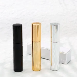 Metal Gold Silver Black Spray Personal Sample Container Perfume Refill Bottle 10ml
