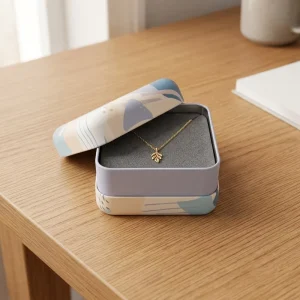 Metal Jewelry Tin Box with Soft Foam Insert Packaging Case