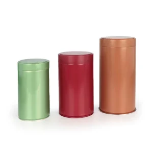 Metal Packaging Container Food Grade Beautiful Small Eco Friendly Ring Pull Airtight Empty Round Matcha Tea Tin Can Box