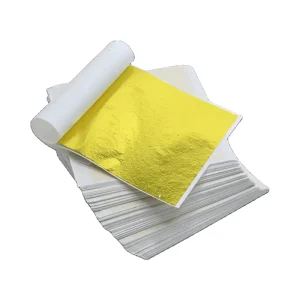 Metal-Plated Gold Leaf Foil Sheets 9*9cm for Medals, Furniture Gilding, Art and Offset Printing, 0.4um Thickness