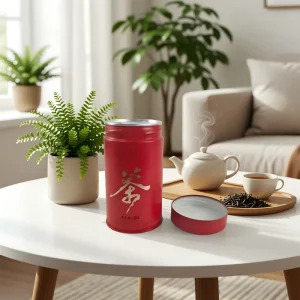 Metal Round Food Grade Gift Pack Empty Black Tea Coffee Bean Tea Tin Canister with Factory Customization