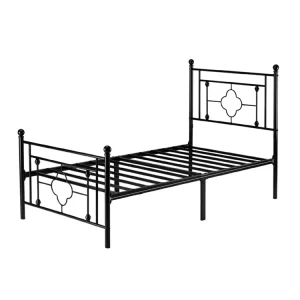 Metal Single Bed Frame Sheet Wrought Iron Bed Steel Single Beds for Construction Site Worker Staff Dormitory