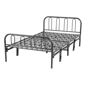 Metal Single Bedroom Furniture Double Fold up Bed Hotel Apartment Folding Extra Bed