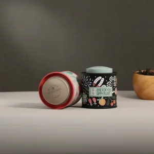 Metal Small Tea Tin Can Round Airtight Canister Matcha Coffee Tin Can Metal Box Metal Cans