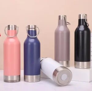 Metal Stainless Steel Sport Water Bottle Flask Double Walled Thermal Flask