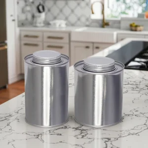 Metal Tea Tin Can with Lid Airtight Coffee Container with Degassing Valve Food-Grade Tinplate Jar