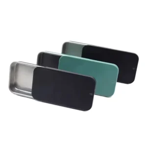 Metal Tin Box with Slide Cover for Chewing Gum, Candy, and Mints