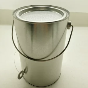 Metal Tin Can Manufacturer Custom High Capacity Silver Round Paint Cylindrical Crafts Ice Tin Bucket Pail with Handle