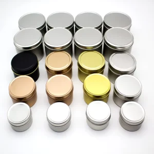Metal Tin Can for Candles 2oz 4oz 6oz 8oz Gold Black White Silver Candle Tin with Lid