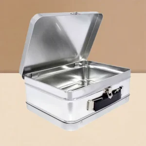 Metal Tin Can for Food Custom Printing Lunch Tin Box with Lid Rectangular Handle Packaging Container