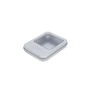 Metal Tin Storage Box with Sponge for USB Drive and Mini Power Bank Pack with Window Hinged Lid