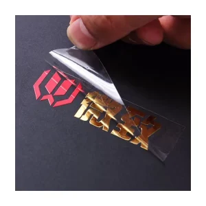 Metal Vinyl Waterproof Decal Stickers Gold Metal Logo Tag Sticker for Perfume Laptop Car