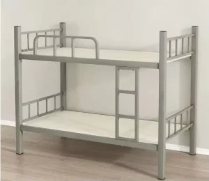Metal White square Tube Double layer Bed Is Suitable for Use in School Dormitories Apartment Buildings and Construction Sites
