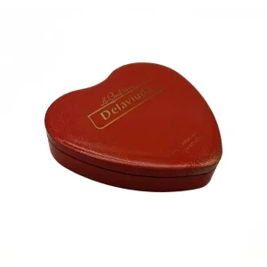 Metallic Heart-Shaped Custom Tinplate Chocolate Packaging for Gifts
