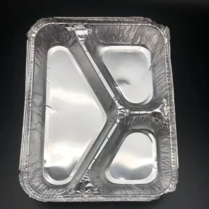 Microwavable Disposable Aluminum Foil Container with Foil Lid