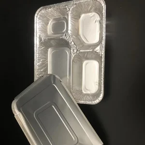 Microwavable Takeaway Aluminum Foil Container with Foil Lid