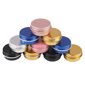 Mini 15ml Aluminum Tin Container with Screw Top Lid Empty Brow Soap Packaging for Food and Candy White and Pink Mini Tinplate