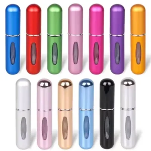 Mini 5ml 8ml 10ml Refillable Travel Perfume Oil Spray Bottle Portable Empty Aluminum Refillable Perfume Container MOQ 100pcs