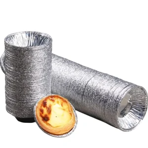 Mini 76*23mm Disposable 2oz Aluminum Foil Egg Tart Baking Cup and Tray LFGB Certified