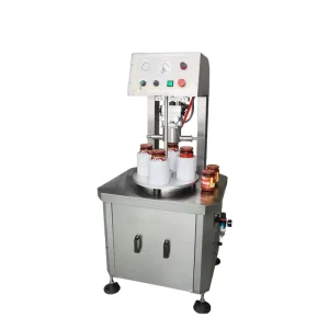 Mini Business Semi Automatic Vacuum Capping Machine with Motor & Pump for Glass Bottles Metal Jars in Food Sauce Applications