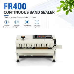Mini Commercial Continuous Band Heat Sealer for Coffee, Snacks, Tea, and Food Packaging Bags