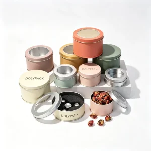 Mini Food Packaging Tin Box with Window for Mint Candy Watch Cake Cookie and Jewelry