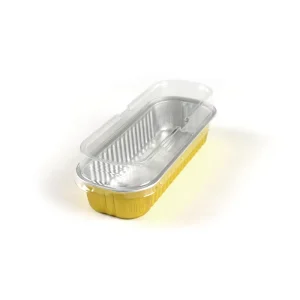 Mini Loaf Disposable Aluminum Foil Bakeware Container with Plastic Lid Oven Safe Food Grade for Cake Baking