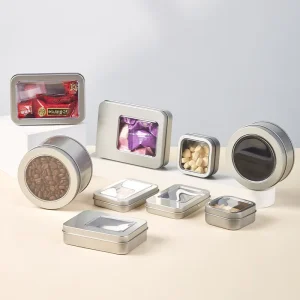 Mini Portable Metal Tin with Lid and Clear Top for Candles, Candies, Gifts, Balms, and Storage