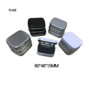 Mini Rectangular Tin Box Custom Logo Metal Can Packaging for Mints Lozenges and Chewing Gum