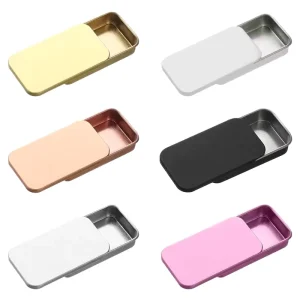 Mini Rectangular White Tinplate Lipstick Perfume Storage Tin Box for Wedding Candy Craft Kits Cosmetic Storage Lotion
