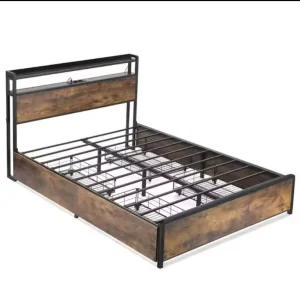 Minimalist Nordic Metal Bed Frame for Queen Full Sizes Contemporary Upholstered for Bedroom Apartment Hotel Villa Hospital Use