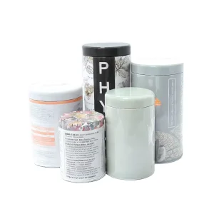 Mixed Style Round Metal Tin Storage Box for Cookies, Tea, and Food