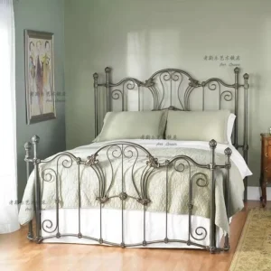 Modern 1.5 White Princess Ironwork Bedframe High Grade European 1.8 m Double Bed Durable Metal Frame Portable for Bedroom