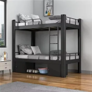 Modern Adjustable Cold Rolled Steel Double Decker Bunk Bed for Bedroom Use Durable Eco Friendly