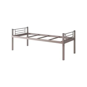 Modern Apartment Dormitory Metal Single Beds Staff Dormitory Steel Frame with Bed Board Single Bed