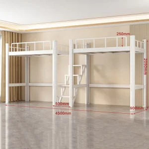 Modern Convertible Extendable Bunk Bed Frame for Kids Adults Heavy Duty Metal Construction Hotel Use