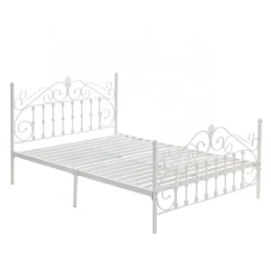 Modern Convertible Foldable Tufted Extendable Metal Queen Bed Frame for Home Apartment Hotel Warehouse School Use