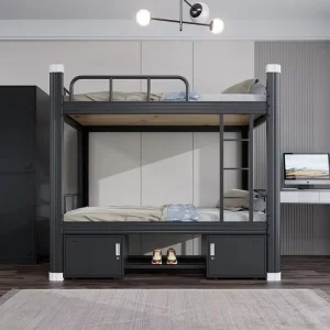 Modern Double Bunk Bed Steel Frame Steel Design Inspired Malaysian for Outdoor Bedroom Use for Hotels Schools Refugee