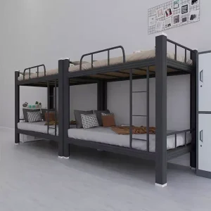 Modern Durable Foldable Steel Frame Eco Friendly Bunk Bed for Bedroom Apartment Hotel School Hospital Student Use Queen King
